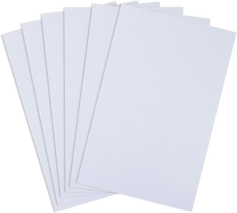 Similane 6 Pieces Aida Cloth 14 Count Cross Stitch Fabric, White, 12 by 18-Inch - Image 1